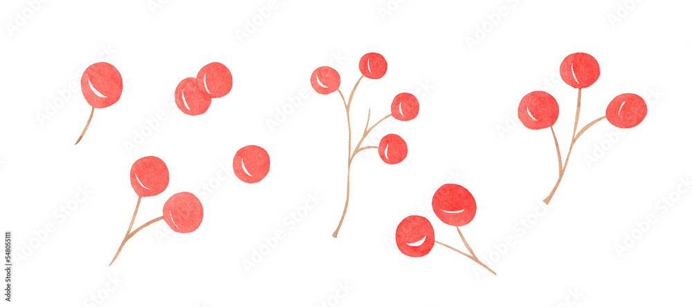 Watercolor Red Botanic Elements - Isolated PNG red flowers for Christmas decoration Watercolor Red Botanic Elements - Isolated PNG red flowers for Christmas decoration