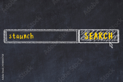 Chalk sketch of browser window with search form and inscription staunch photo