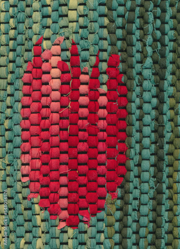 Fototapeta premium Part of rag rag with tulip flower
