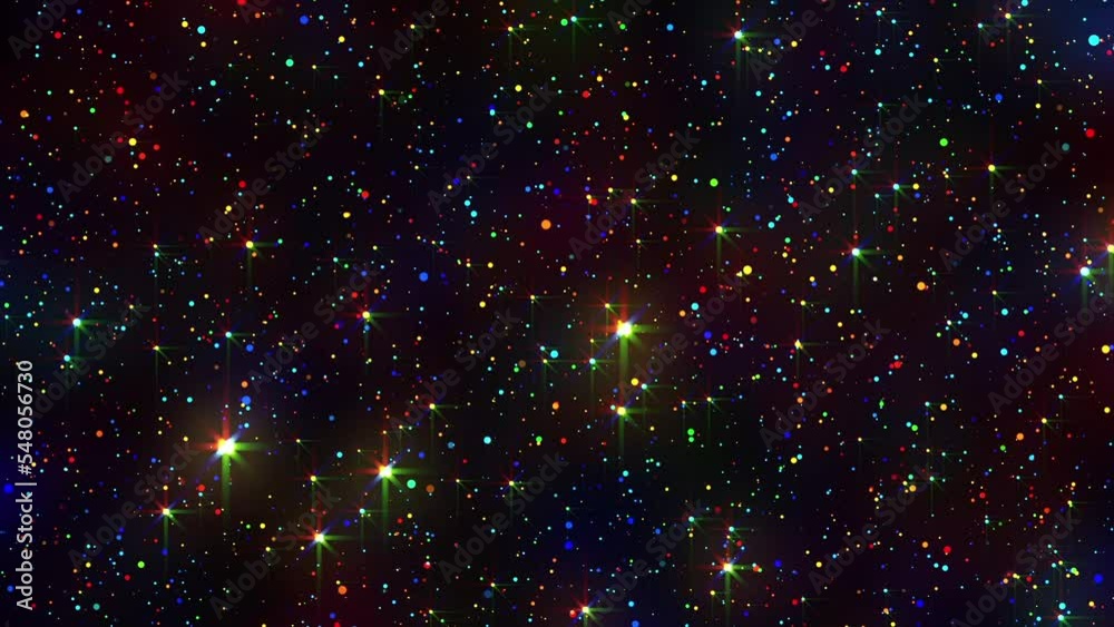 Colorful Particles Glitter Christmas Lights Abstract Background 4K Animation Loop Backdrop