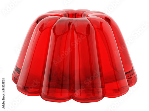 Red jelly on transparent background. photo