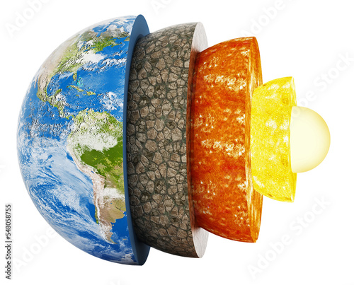 Fototapeta Naklejka Na Ścianę i Meble -  Layers of earth on transparent background.
