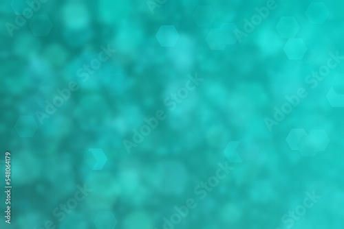 Vivid abstract background with turquoise and blue green  colors gradient and hexagon shaped pattern