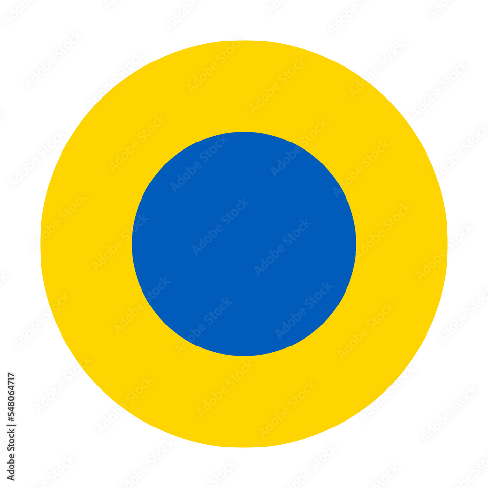 Circle badge roundel of Ukraine Air force flag vector illustration isolated. Proud military symbol of Ukraine aviation. Banner national coat of arms of soldier troops. Patriotic air plane emblem. Circle badge roundel of Ukraine Air force flag vector illustration isolated. Proud military symbol of Ukraine aviation. Banner national coat of arms of soldier troops. Patriotic air plane emblem.