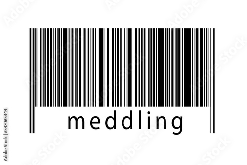 Barcode on white background with inscription meddling below