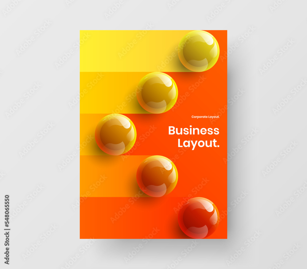 Minimalistic 3D balls booklet layout. Simple banner A4 vector design illustration. Minimalistic 3D balls booklet layout. Simple banner A4 vector design illustration.