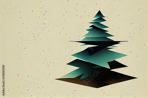 minimalistic modern and abstracct illustration of a christmas tree for a background of a christmas greetings card © ReiterPhotography