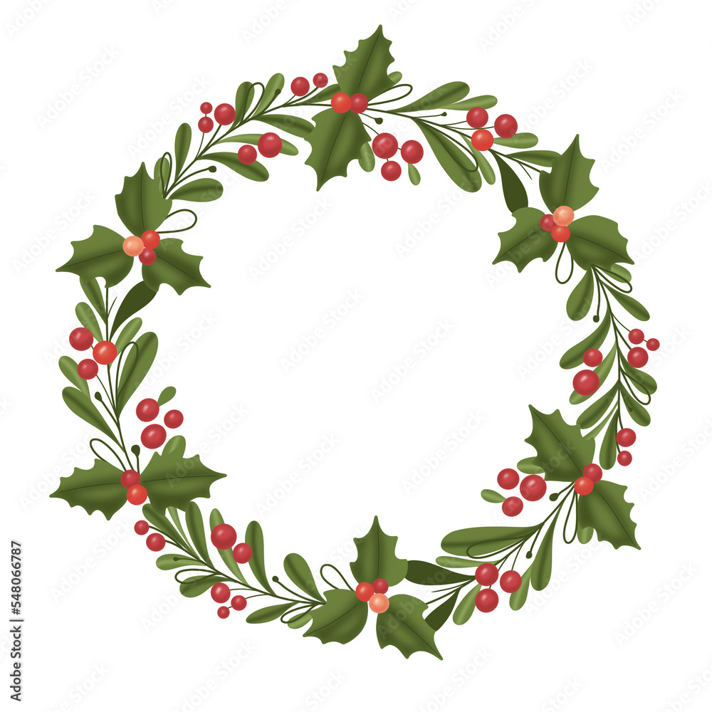 christmas wreath illustration