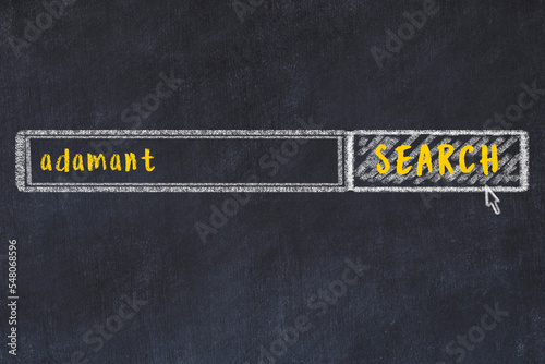 Chalk sketch of browser window with search form and inscription adamant