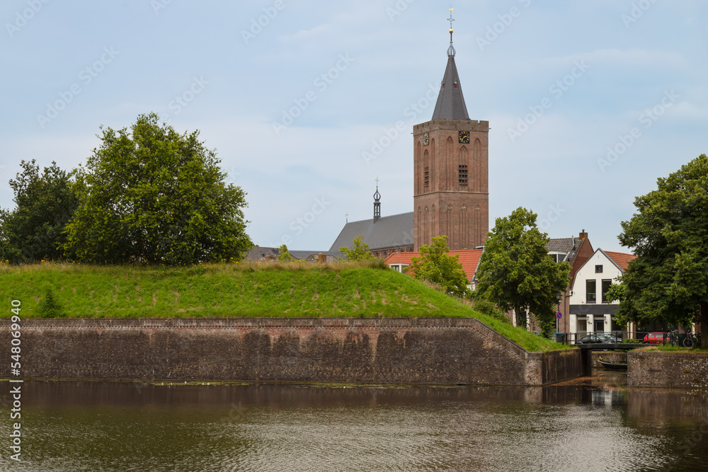 Cityscape of the fortified town of Naarden, the Netherlands.