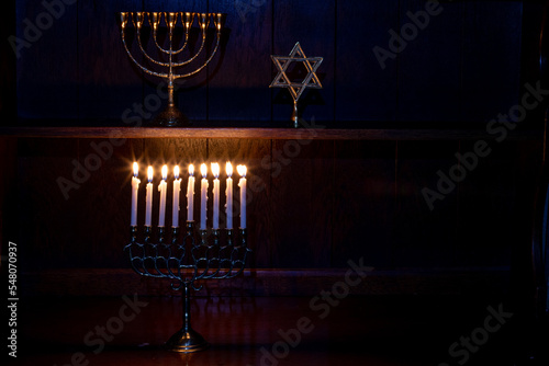 Hanukkah menora  photo