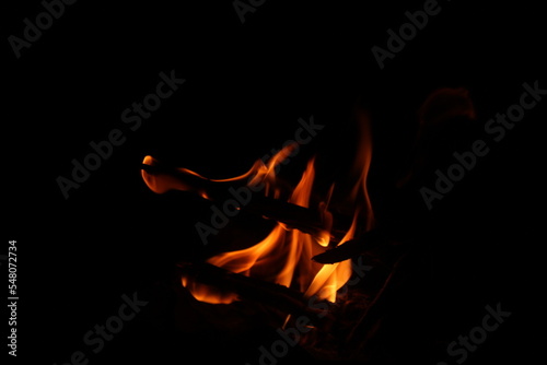 fire in the fireplace © David