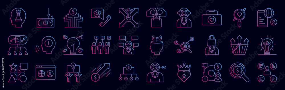 Consumer behavior nolan icon collections vector design