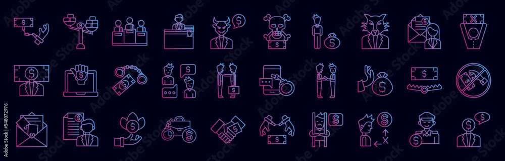 Corruption nolan icon collections vector design