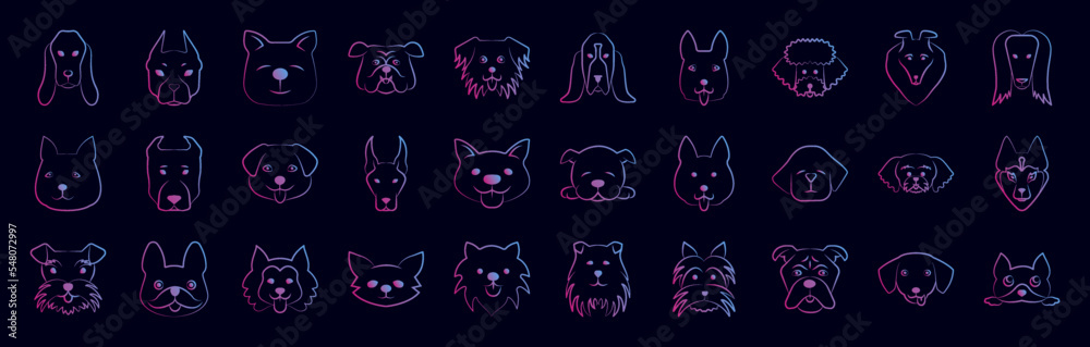 Dog nolan icon collections vector design