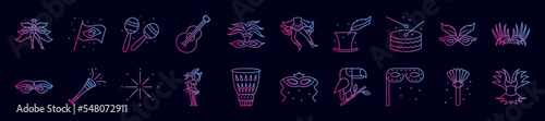 Brazilian carnival nolan icon collections vector design