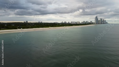 Flying into Baker's Haulover Inlet and park & Bal Harbour, Miami - Drone Footage - Flying into the park from the ocean photo