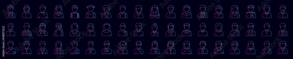 Avatars nolan icon collections vector design Avatars nolan icon collections vector design