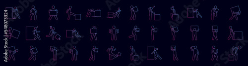 Carrying and picking a box nolan icon collections vector design