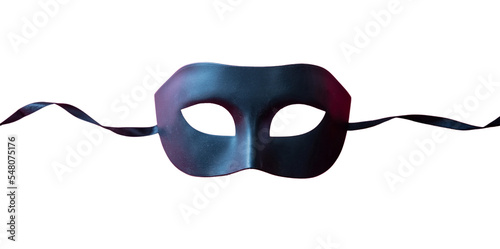 Carnival mask black color isolated Transparent background, PNG. 