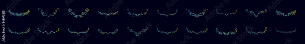 Fototapeta premium Decorative floral nolan icons collection vector illustration design