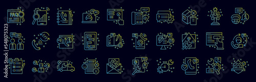 Customer services nolan icons collection vector illustration design