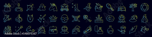 Fairy tale nolan icons collection vector illustration design