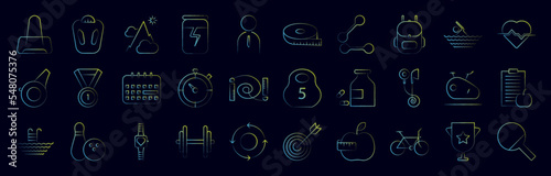 Fitness handdraw nolan icons collection vector illustration design