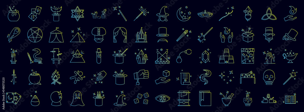 Magic nolan icons collection vector illustration design Magic nolan icons collection vector illustration design