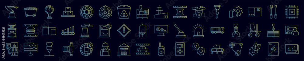Manufacturing nolan icons collection vector illustration design Manufacturing nolan icons collection vector illustration design