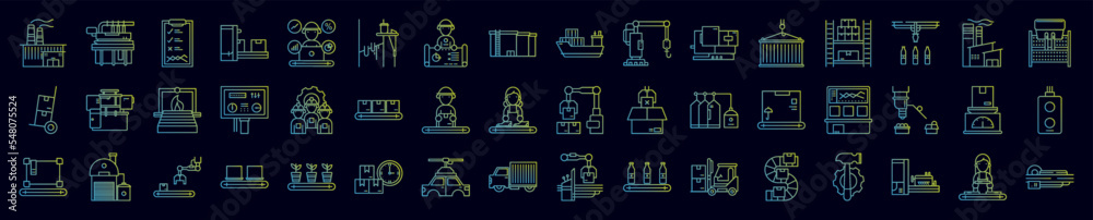 Mass production nolan icons collection vector illustration design Mass production nolan icons collection vector illustration design