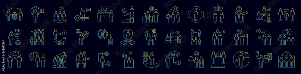 Overpopulation nolan icons collection vector illustration design