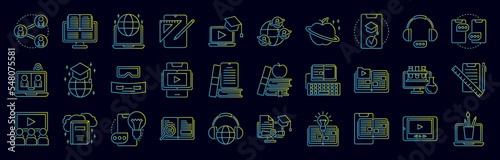 Online learning nolan icons collection vector illustration design