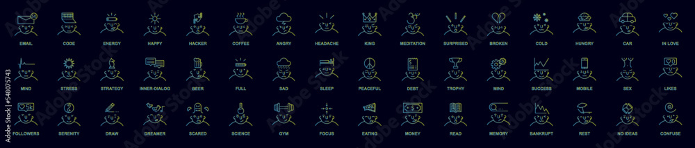 What is in your mind nolan icons collection vector illustration design