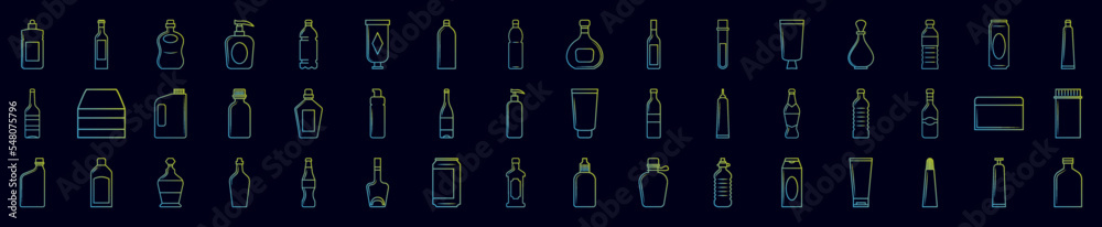 Bottle nolan icons collection vector illustration design Bottle nolan icons collection vector illustration design