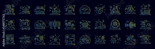Space colonization nolan icons collection vector illustration design