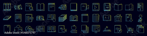 Books and magazines nolan icons collection vector illustration design