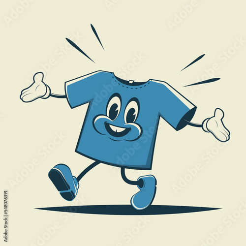 funny illustration of a walking shirt