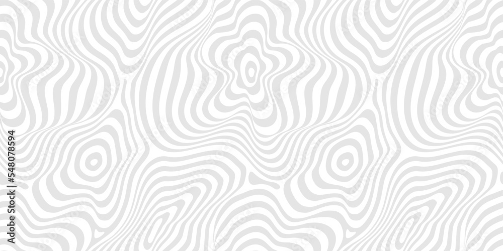 Obraz premium Vector abstract seamless pattern. Trendy abstract subtle background with curved lines, stripes, organic shapes, dynamic surface. Gray and white color. Optical art style. Modern elegant repeat design
