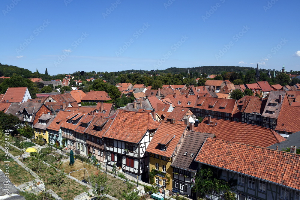 Quedlinburg, Fachwerkhäuser auf dem Schlossberg