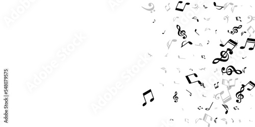 Music notes flying vector design. Melody