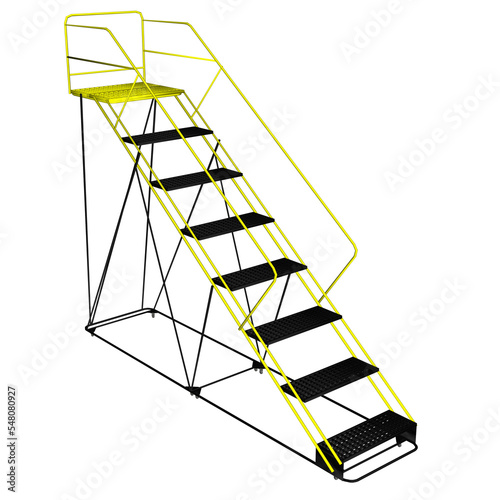 Ladder with platform - 3D render © Elenarts