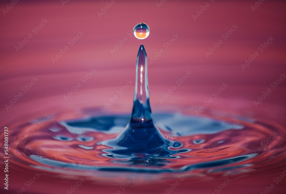 Colorful macro of water drops