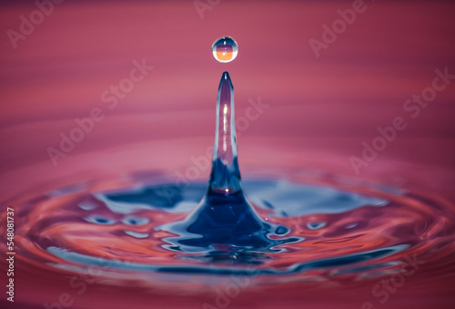 Colorful macro of water drops