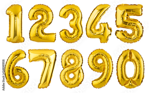 Obraz na płótnie design element. golden balloons numbers 0-9 Isolated on white background w salonie