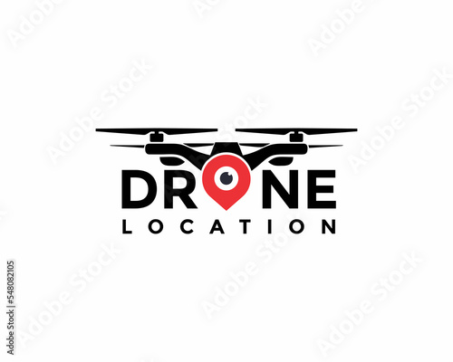 DRONE LOCATION LOGO DESIGN VECTOR ON A WHITE BACKGROUND