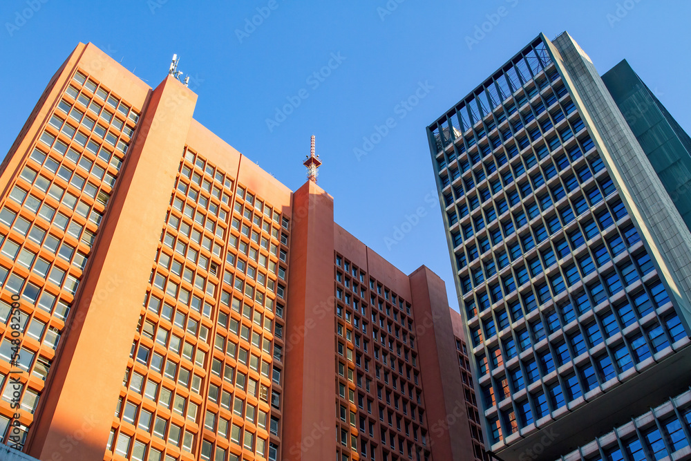 Obraz premium Central Bank of Brazil building next to other buildings on Paulista Avenue, Sao Paulo
