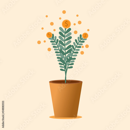 vector illustration long term investment, time investing, success takes time, growth profit, financial innvesting, candle stick graph