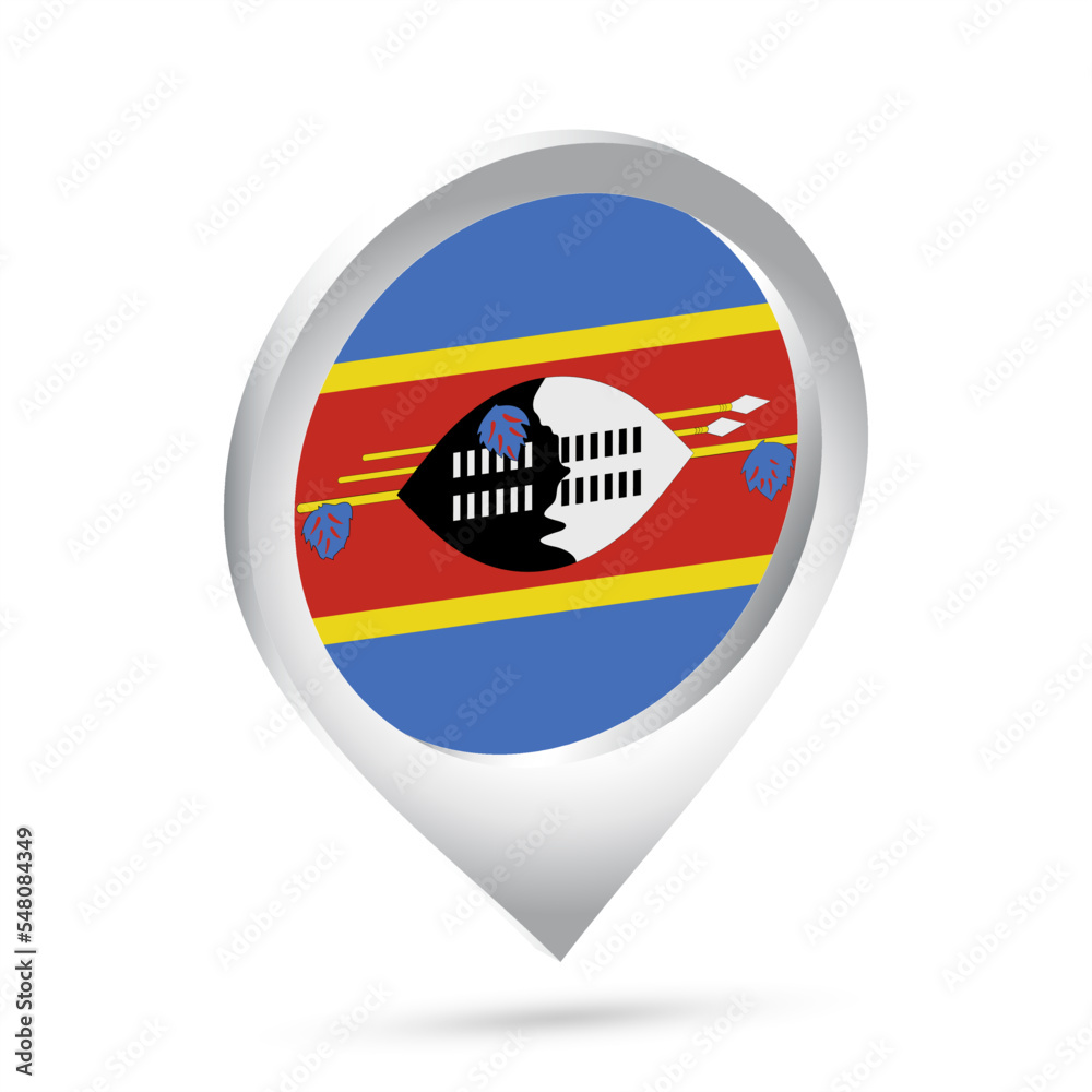 Obraz premium Swaziland flag 3d pin icon