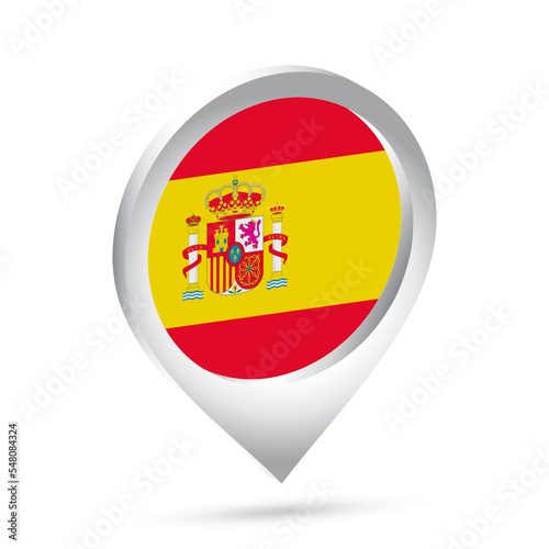 Spain flag 3d pin icon